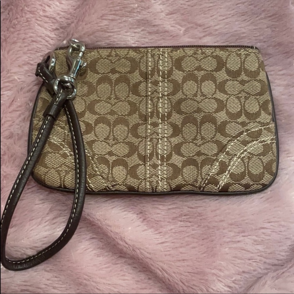 Authentic Brown Coach Letter Wristlet/coin purse - Picture 9 of 10